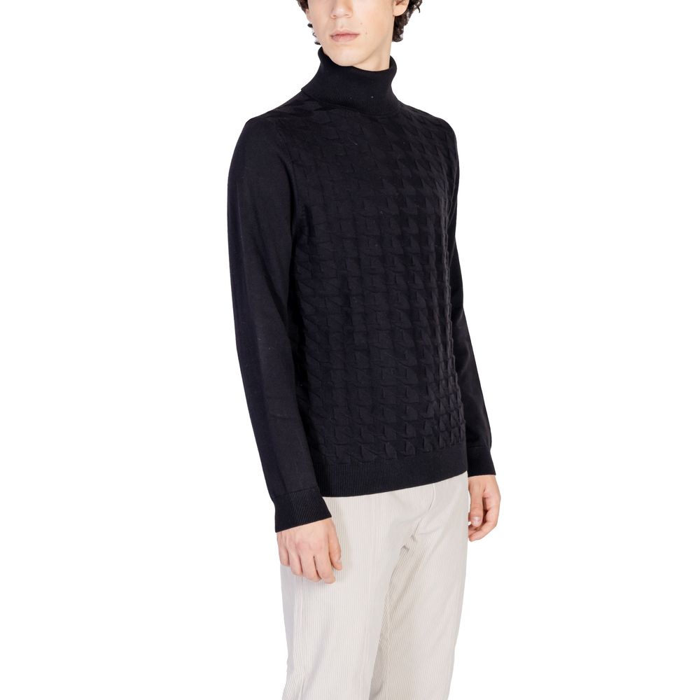 Black Cotton Sweater - Men's Knitwear