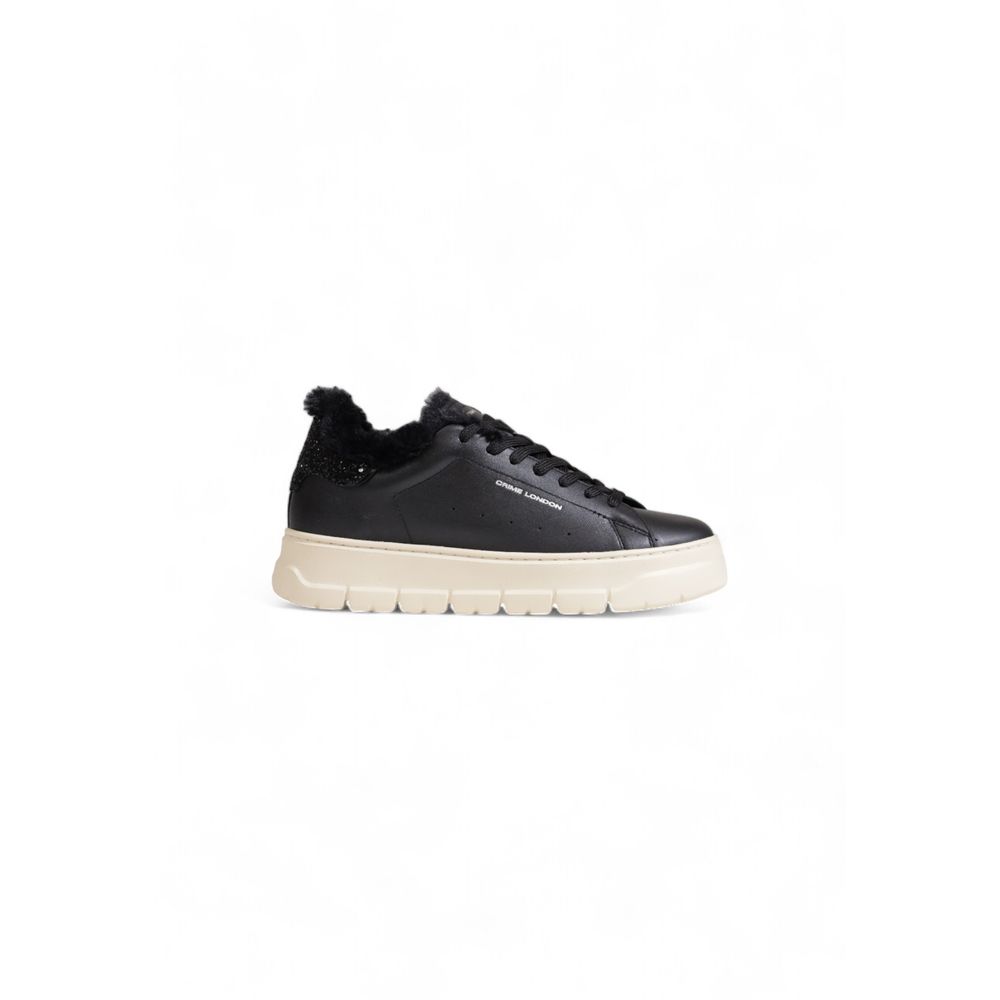 Crime London Black Leather Sneaker for Women