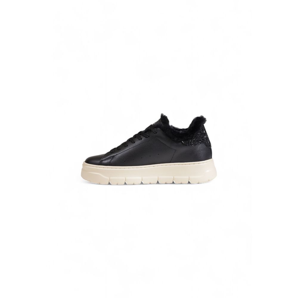 Crime London Black Leather Sneaker for Women