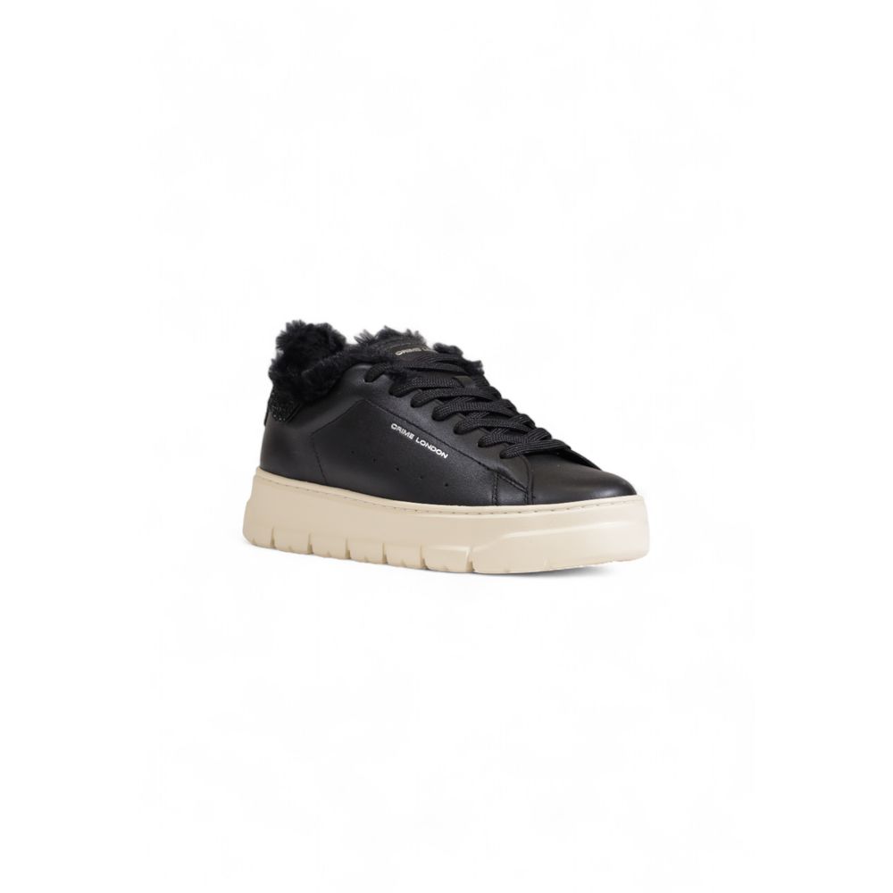 Crime London Black Leather Sneaker for Women