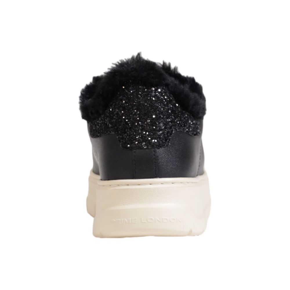 Crime London Black Leather Sneaker for Women