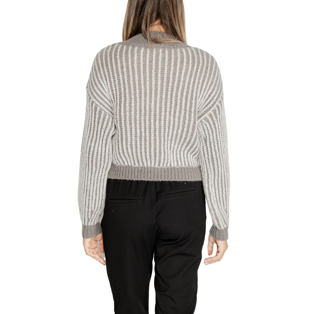 Cozy Gray Polyester Sweater for Women