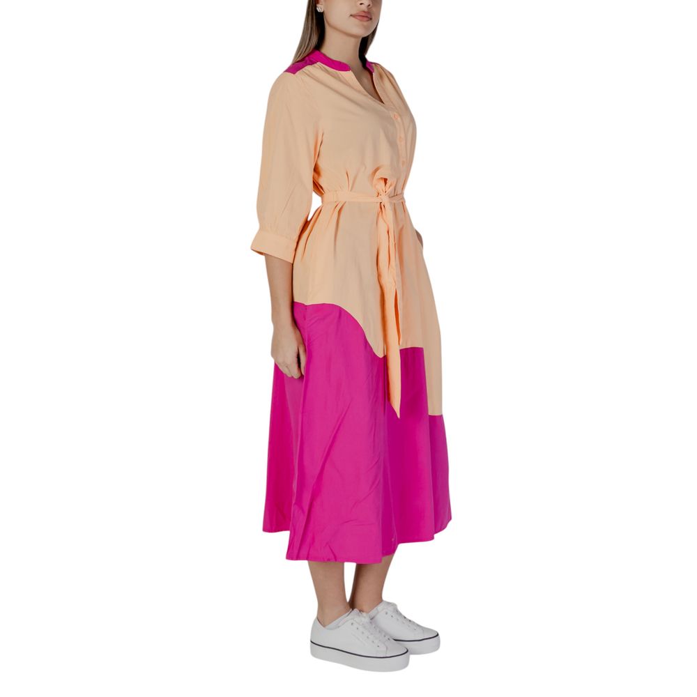Chic Orange Cotton Dress for Women