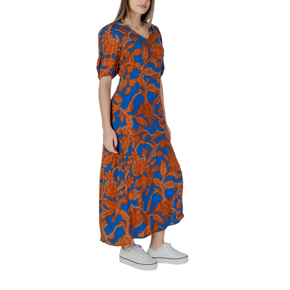 Elegant Blue Viscose Dress for Effortless Style