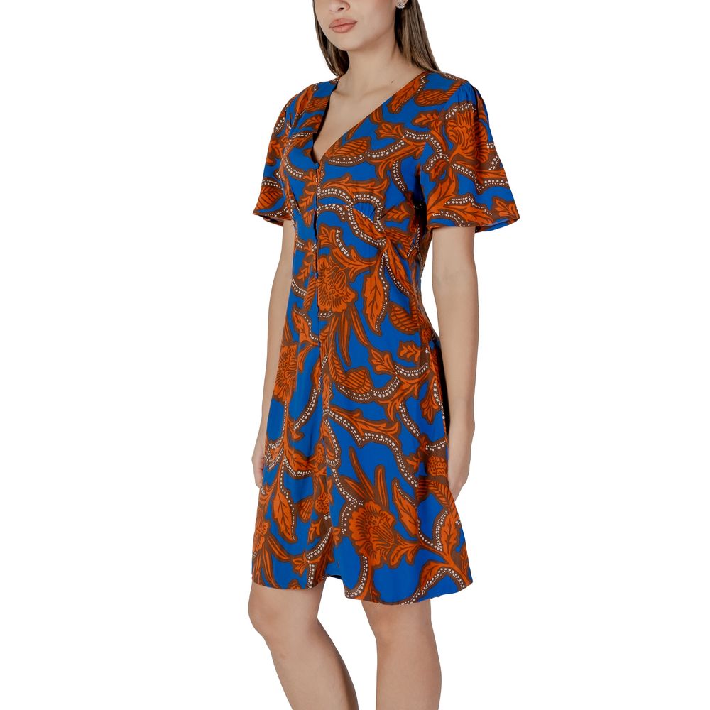 Elegant Blue Viscose Dress for Spring/Summer