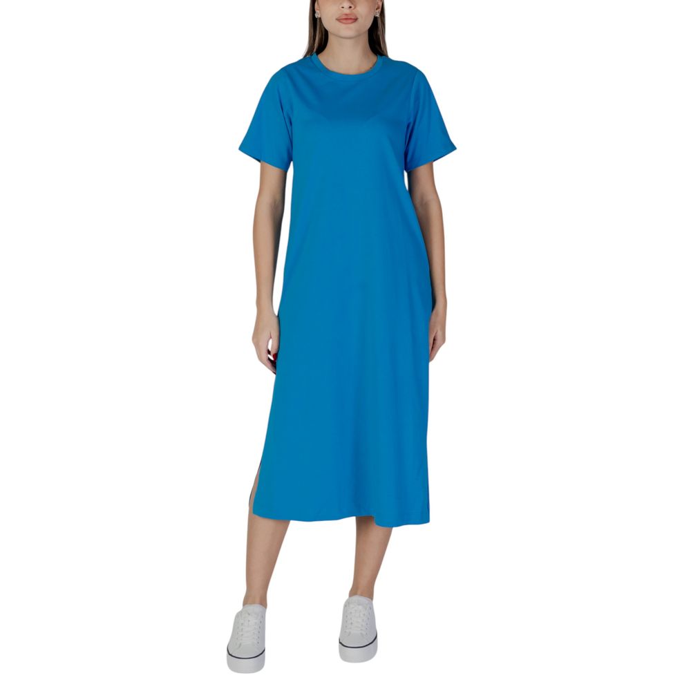 B.Young Chic Blue Cotton Dress for Effortless Elegance
