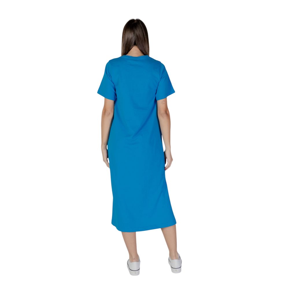B.Young Chic Blue Cotton Dress for Effortless Elegance