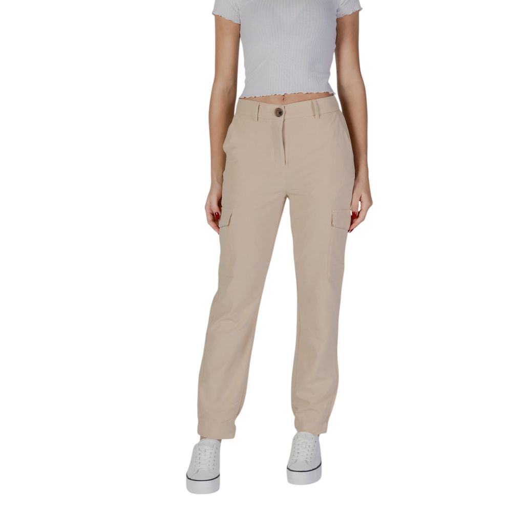 Chic Beige Polyester Jeans for Women