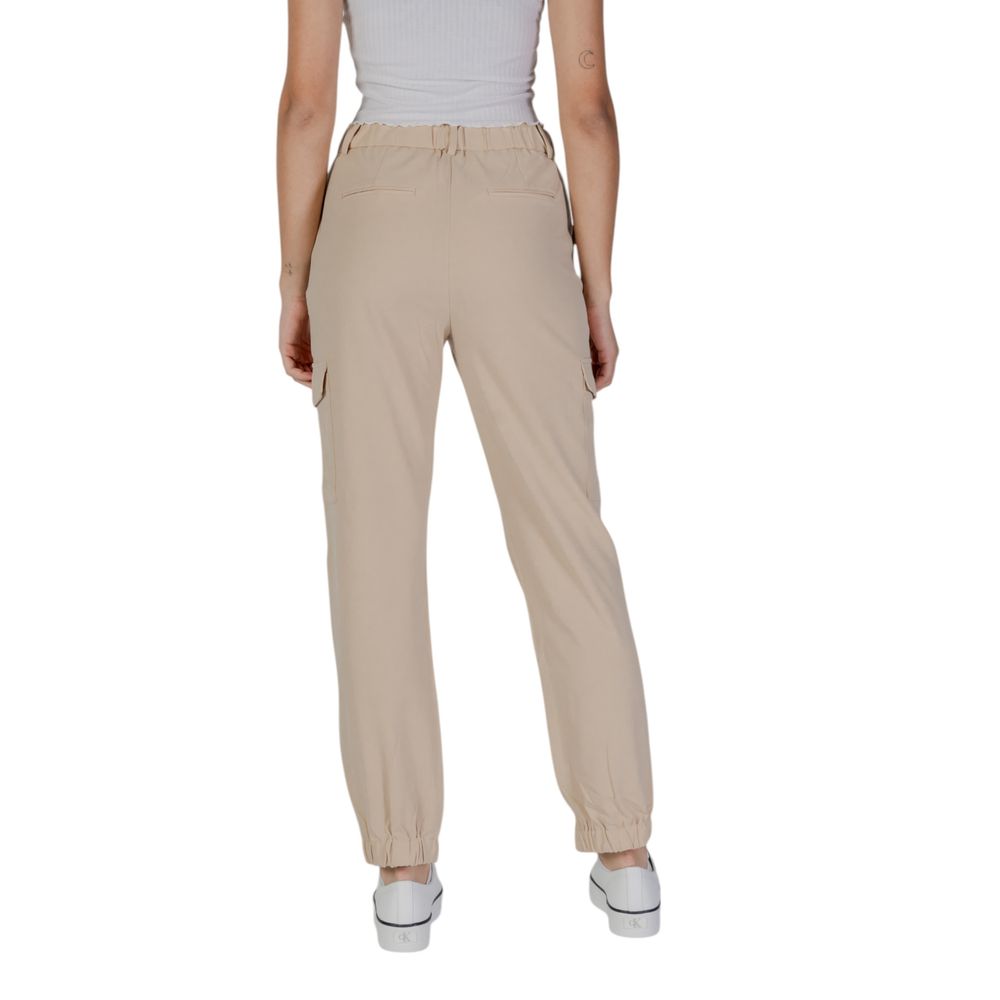 Chic Beige Polyester Jeans for Women