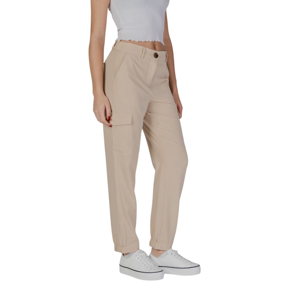 Chic Beige Polyester Jeans for Women