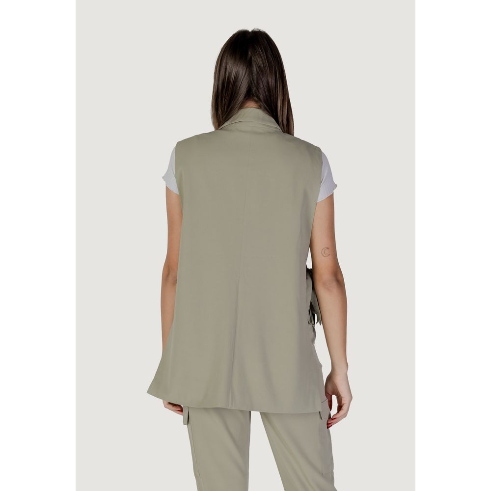 Green Polyester Vest for Women