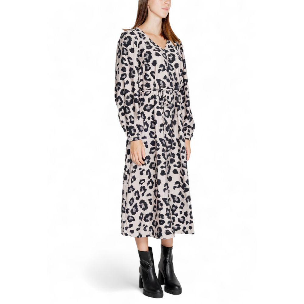 Elegant Gray Viscose Dress for Women