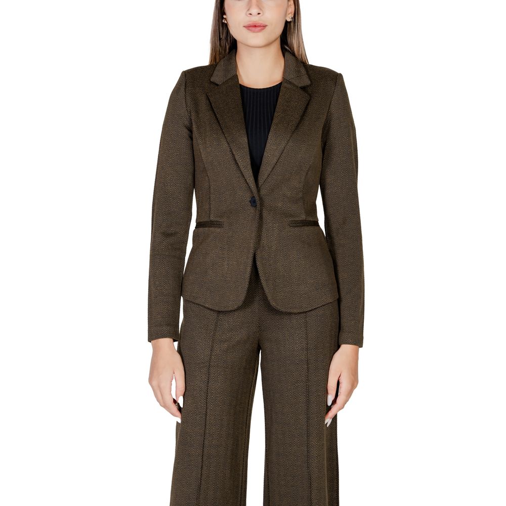 ICHI Stylish Green Blazer Jacket for Women