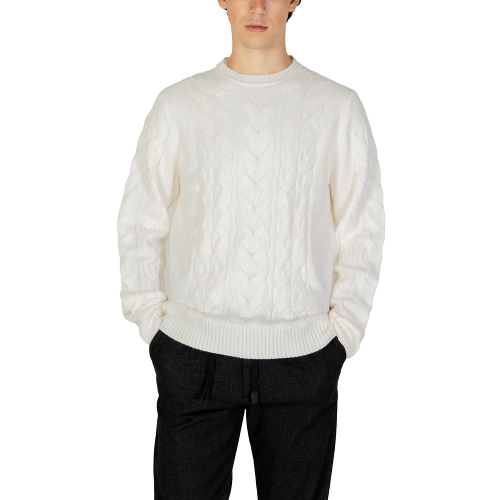 Hamaki-Ho White Cable Knit Sweater for Men