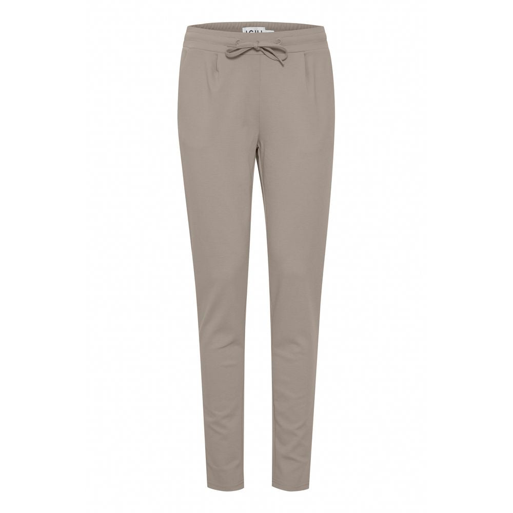 Gray Polyester Cigarette Pants for Women