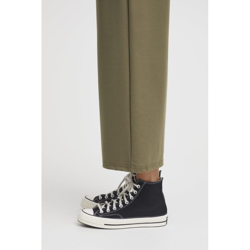 Green Recycled Polyester Bootcut Pants for Women