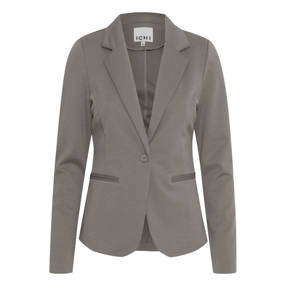 Elegant Gray Polyester Suit & Blazer for Women