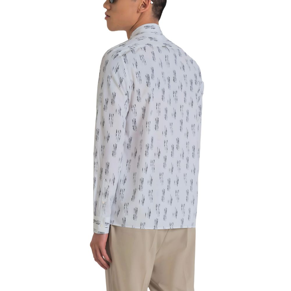 White Viscose Shirt - Men’s Long Sleeve Shirt for Spring/Summer