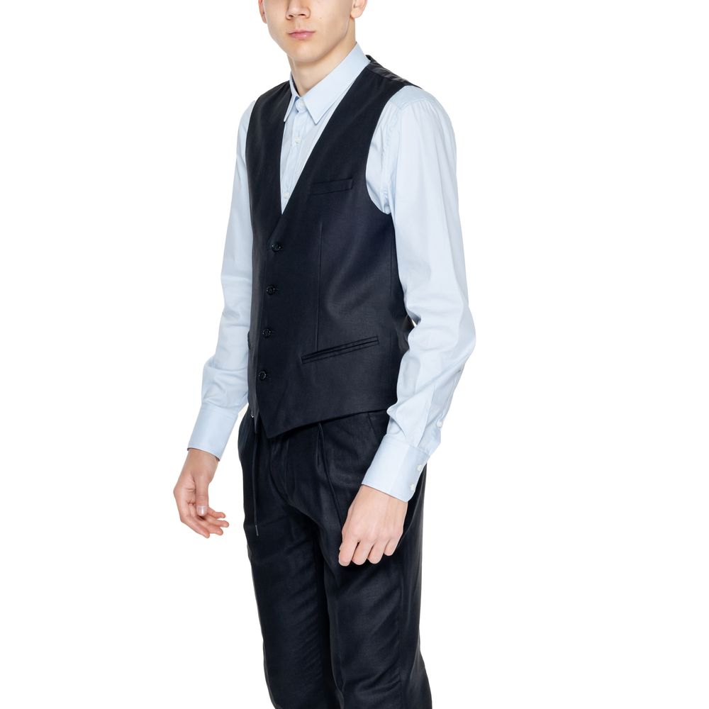Antony Morato Black Linen Vest for Men - Stylish Spring/Summer Collection