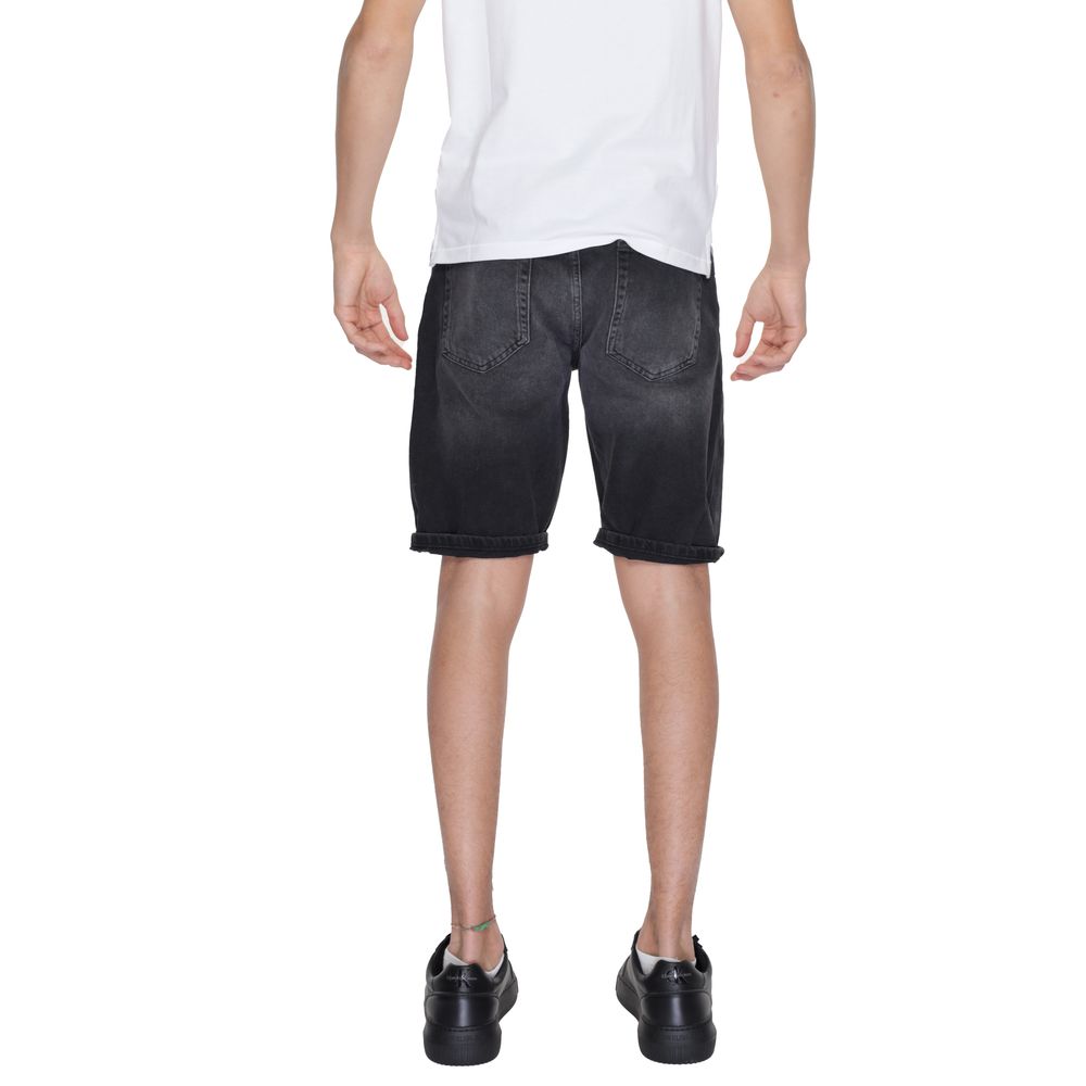 Men's Black Cotton Bermuda Shorts