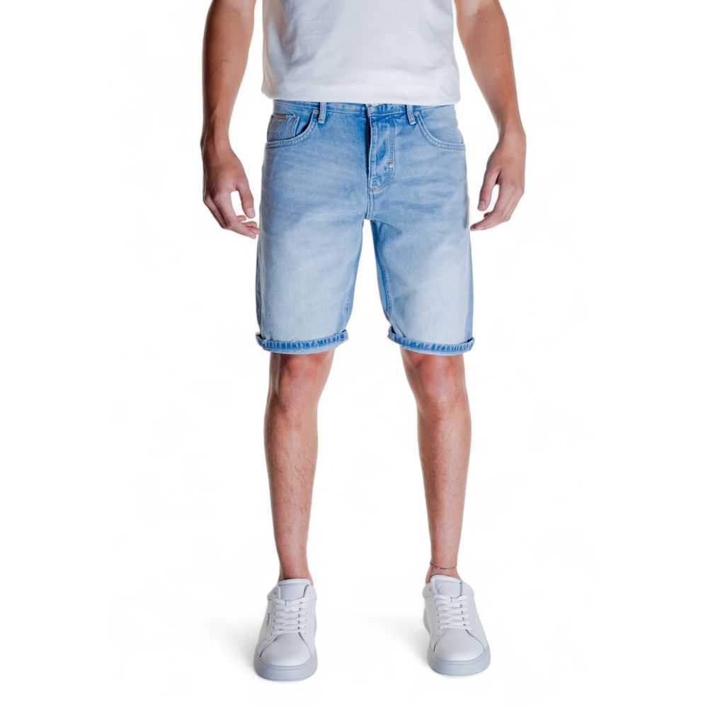 Antony Morato Light Blue Cotton Short - Men's Bermuda Shorts