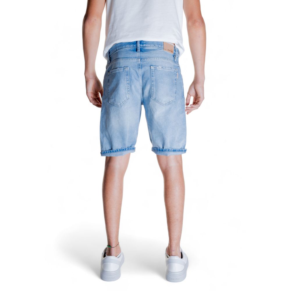 Antony Morato Light Blue Cotton Short - Men's Bermuda Shorts