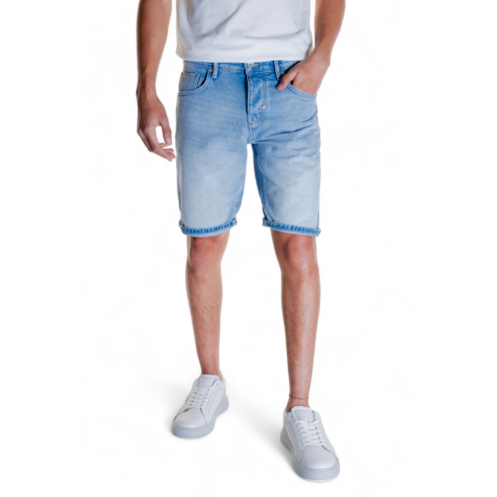 Antony Morato Light Blue Cotton Short - Men's Bermuda Shorts