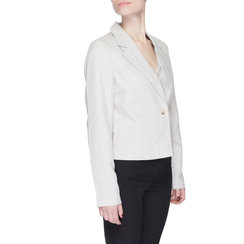 Stylish Gray Polyester Suit & Blazer for Women