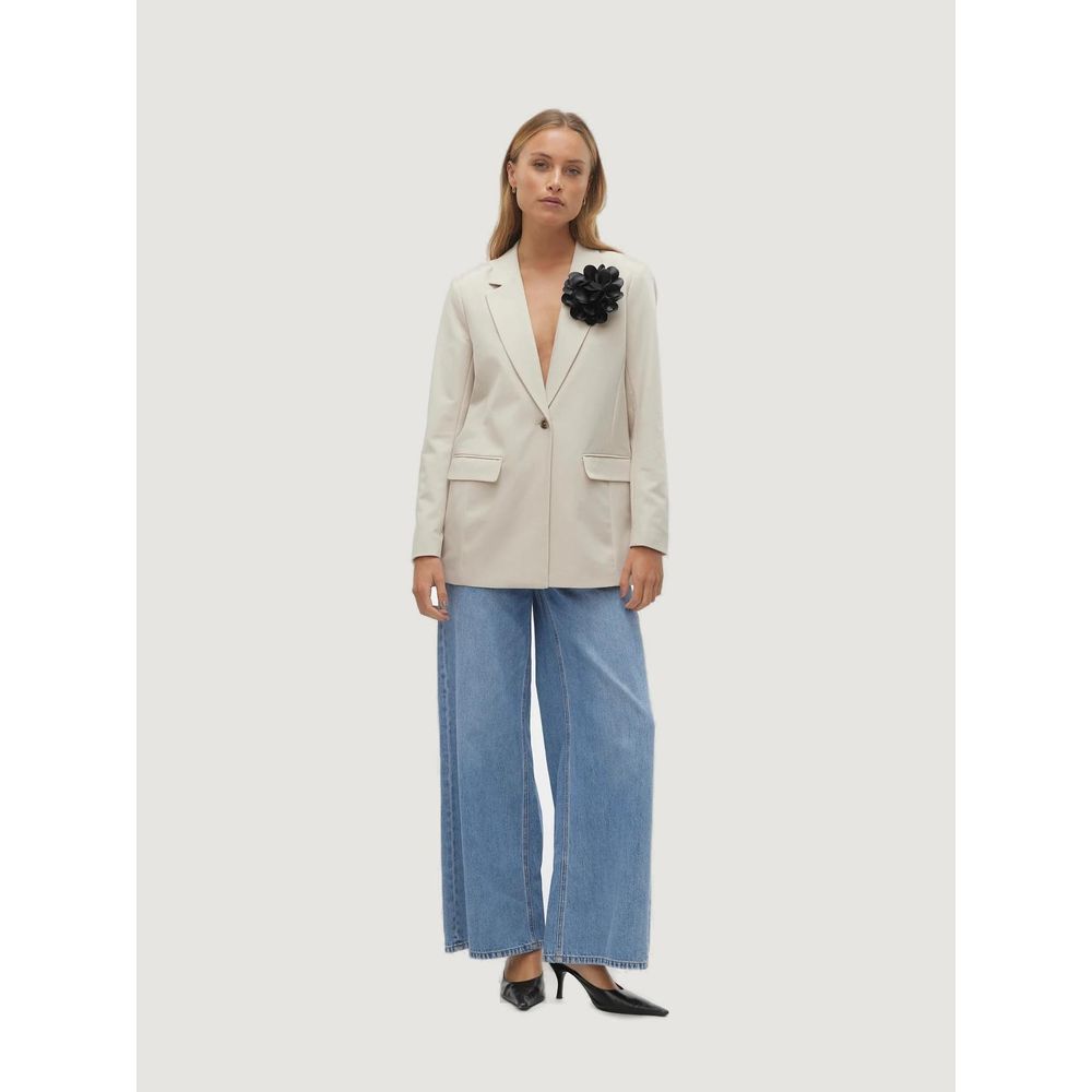 Vero Moda Beige Polyester Blazer for Women