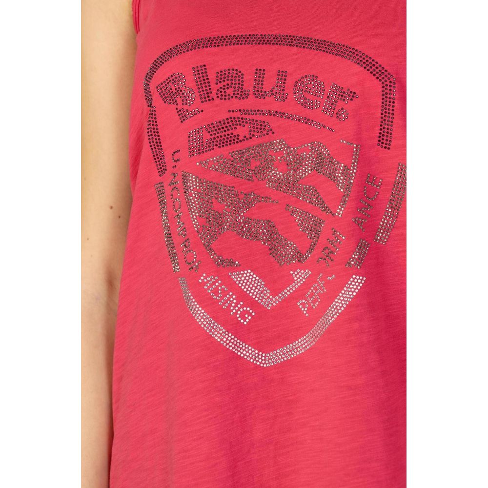 Blauer Stylish Pink Cotton Tank Top for Women