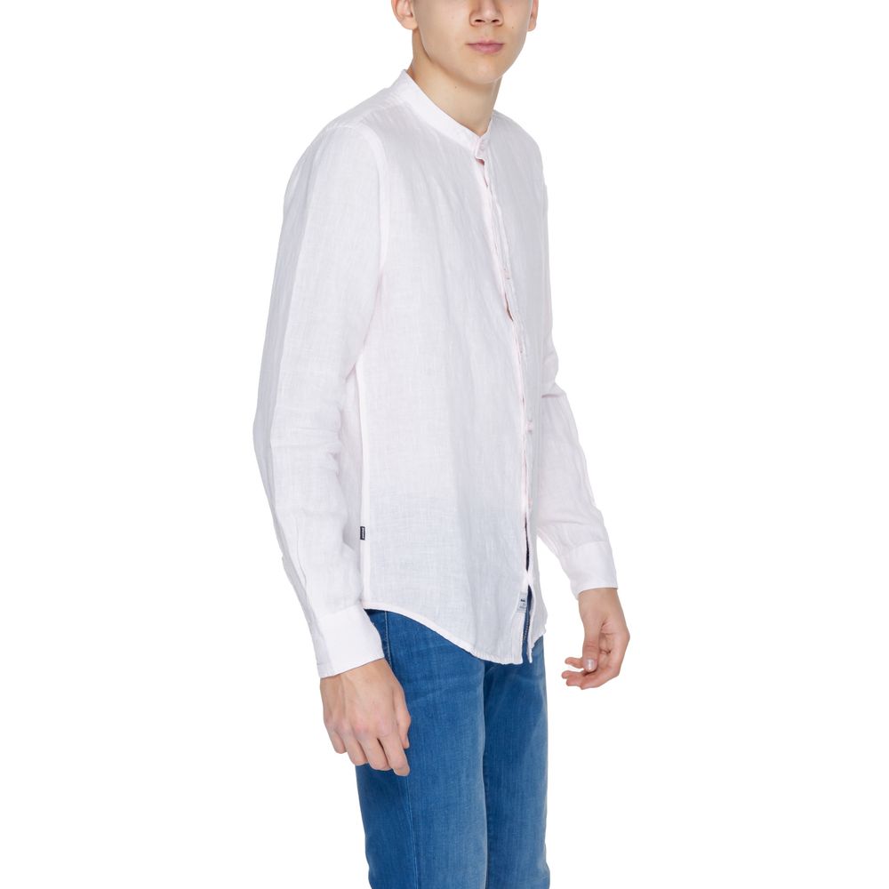 Blauer White Linen Shirt - Men's Long-Sleeved
