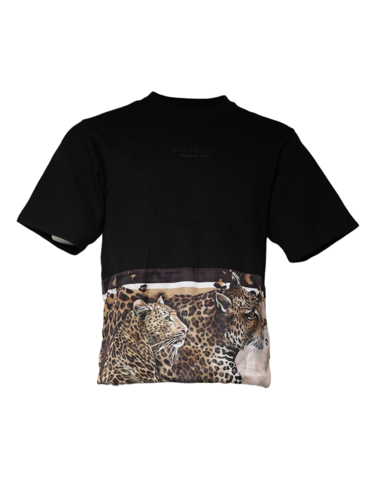 Black Leopard Band Colour Block T-Shirt