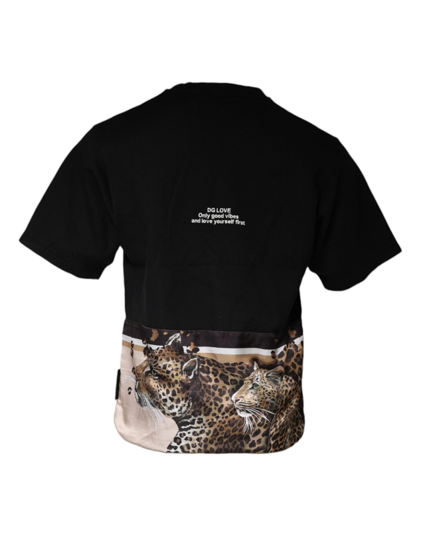 Black Leopard Band Colour Block T-Shirt