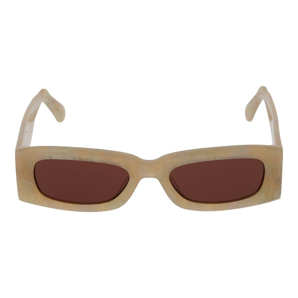 GCDS Unisex Sunglasses – Cream Frame with Burgundy Lenses, 52mm