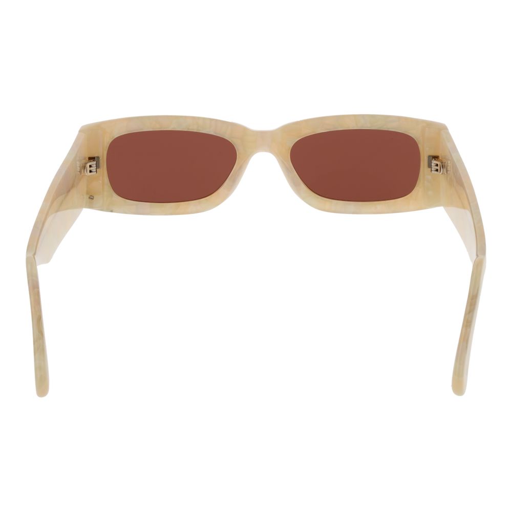 GCDS Unisex Sunglasses – Cream Frame with Burgundy Lenses, 52mm