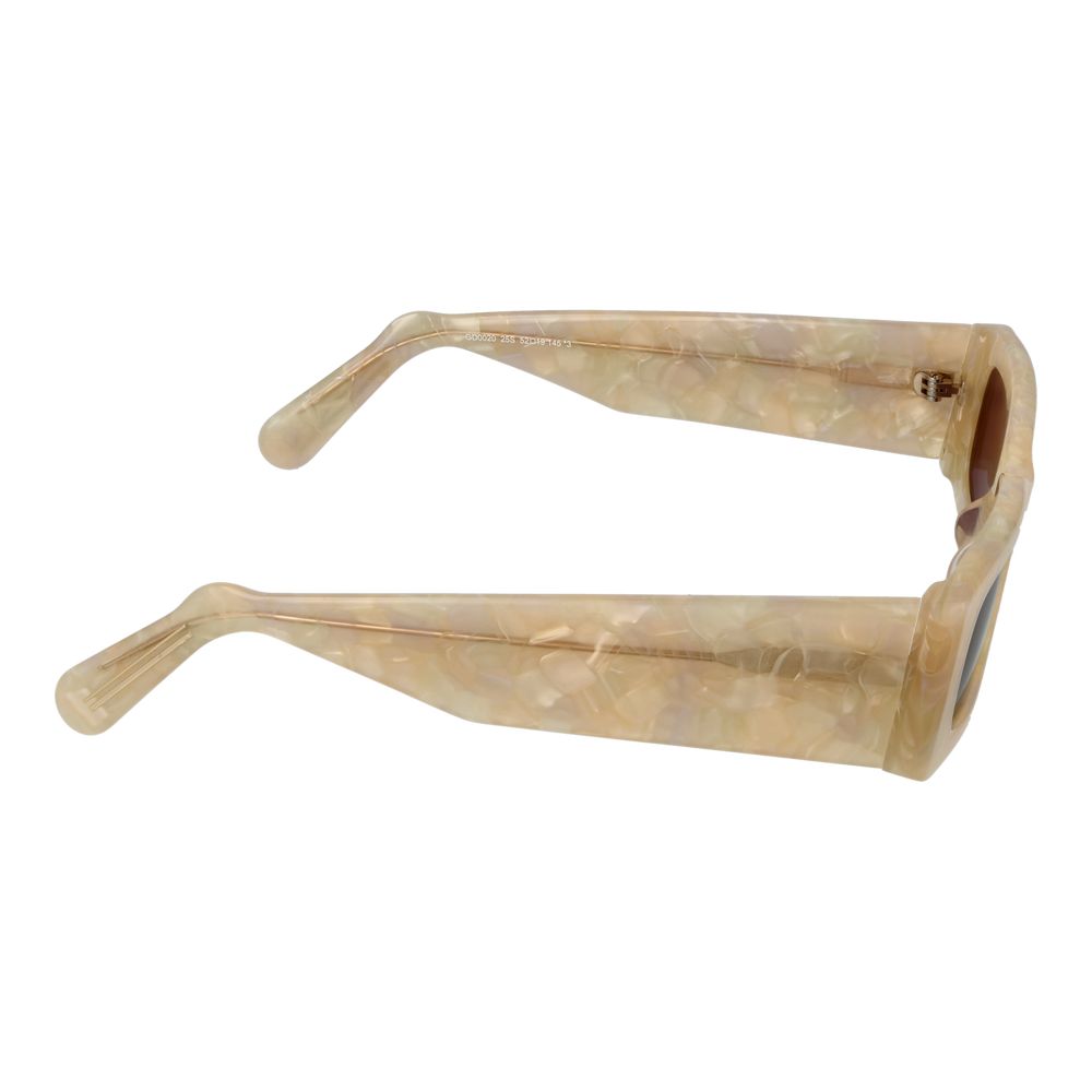 GCDS Unisex Sunglasses – Cream Frame with Burgundy Lenses, 52mm