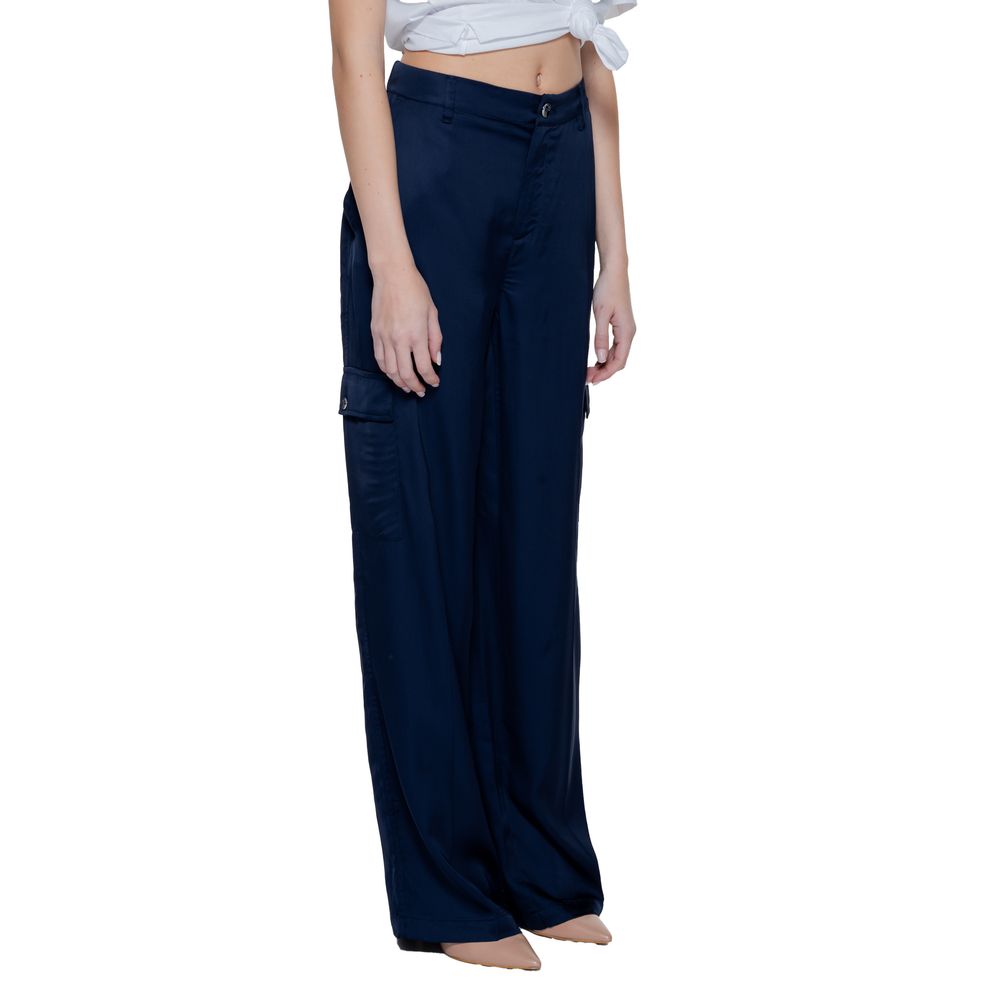 Blue Viscose Palazzo Pants for Women