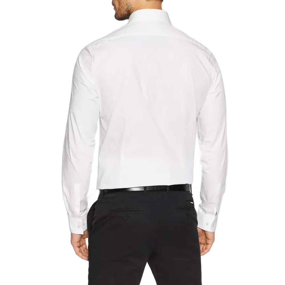 Calvin Klein Classic White Cotton Long Sleeve Shirt for Men