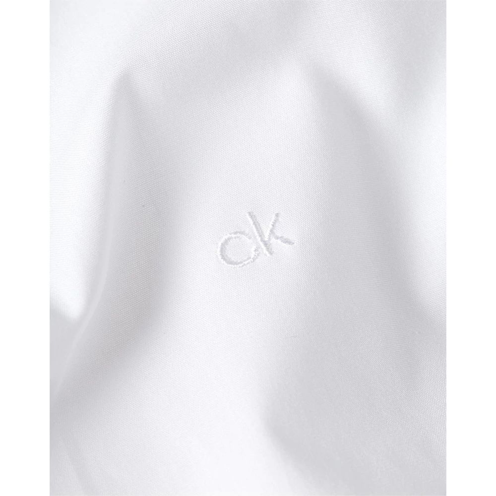 Calvin Klein Classic White Cotton Long Sleeve Shirt for Men