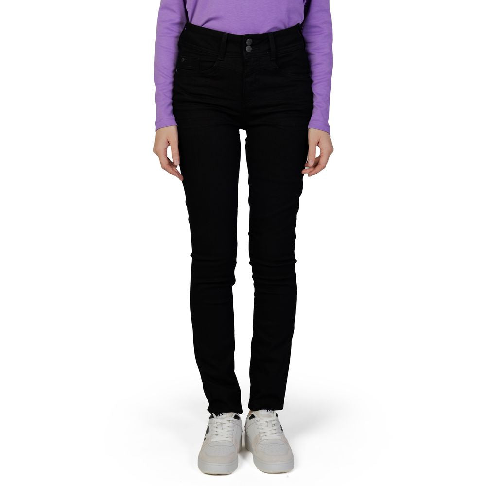 Street One Black Cotton Slim Jeans for Women