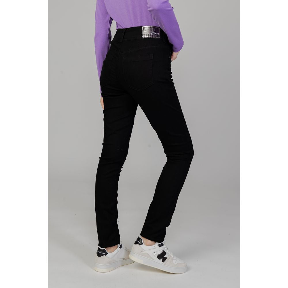 Street One Black Cotton Slim Jeans for Women