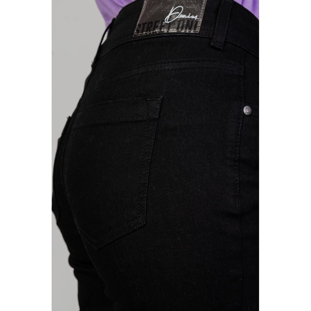 Street One Black Cotton Slim Jeans for Women