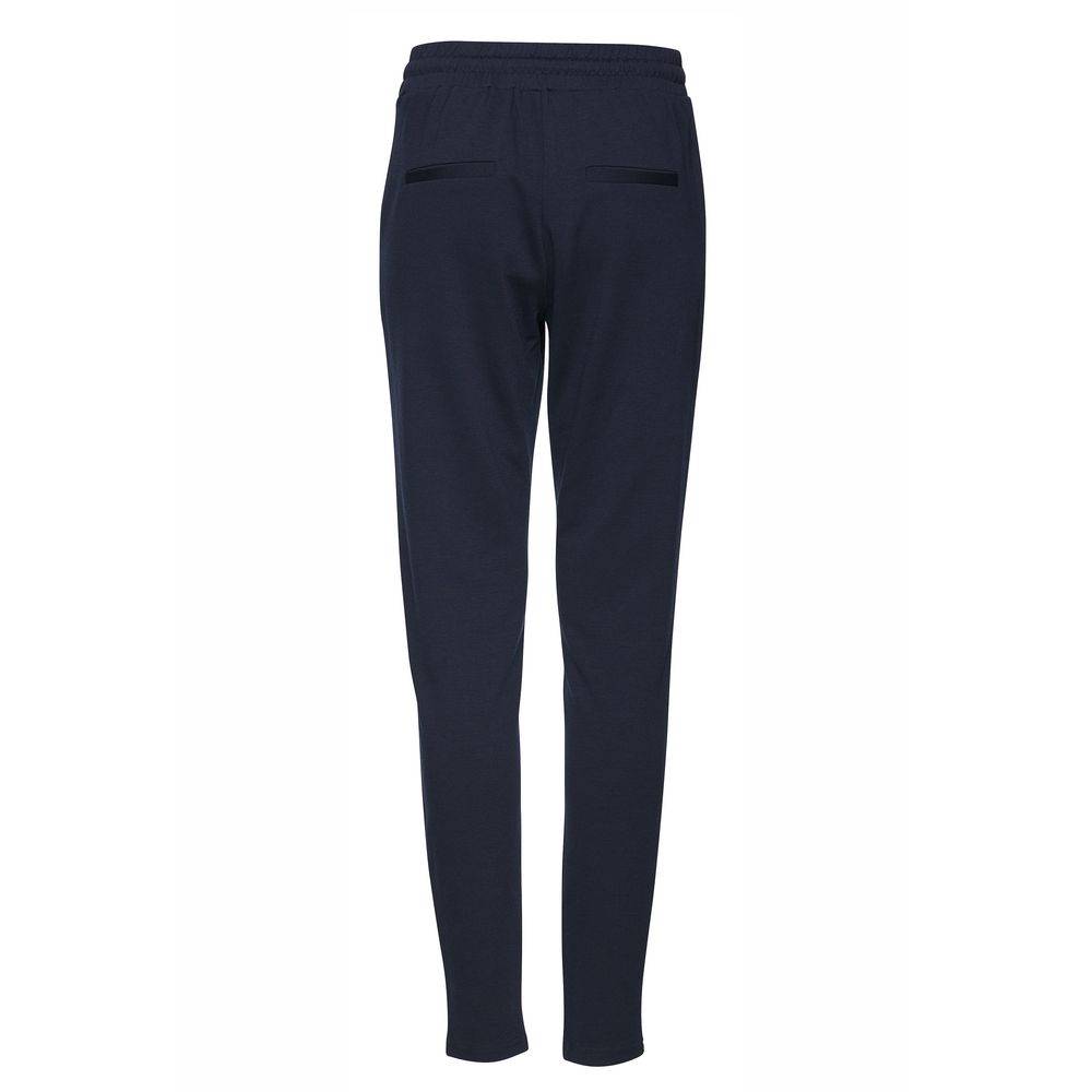 ICHI Blue Polyester Pant - IHKATE PA2 Long Women's Cigarette Trousers