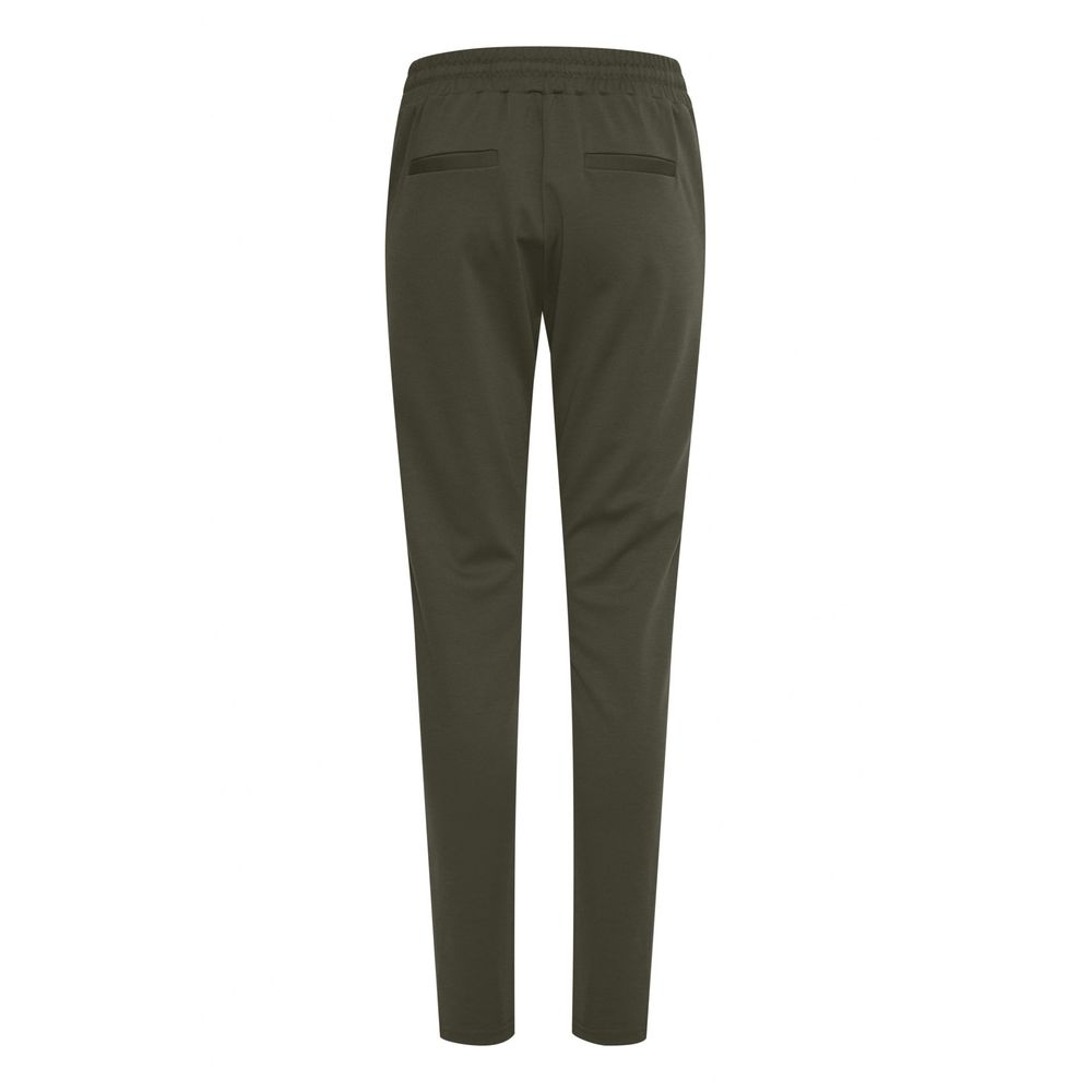 Stylish Green Polyester Cigarette Pants for Women