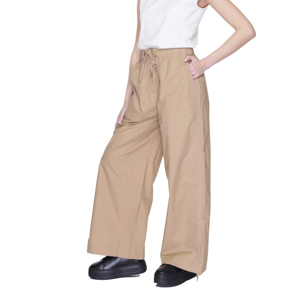 Blauer Beige Cotton Palazzo Pants for Women