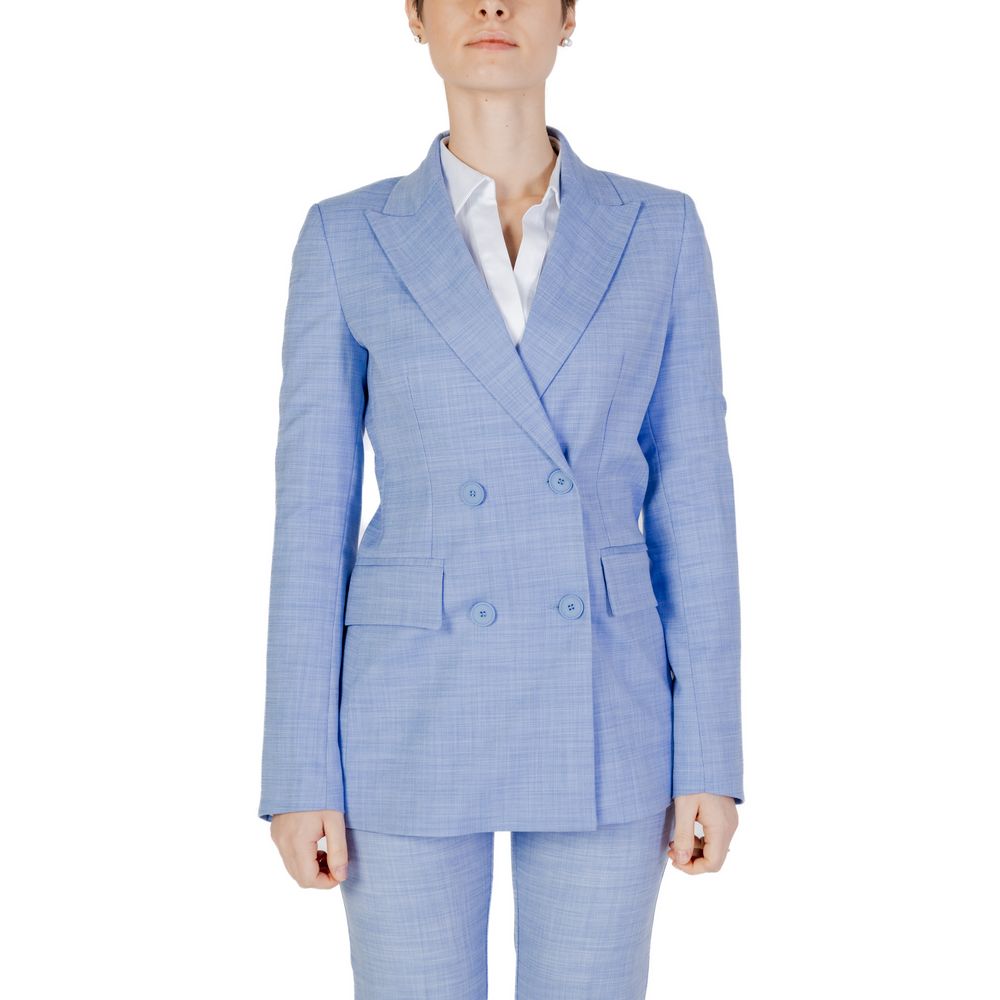 Elegant Blue Viscose Suit & Blazer for Women