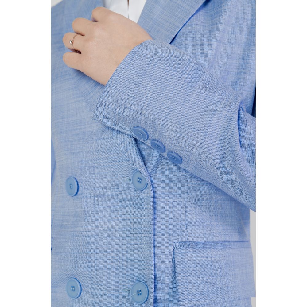 Elegant Blue Viscose Suit & Blazer for Women
