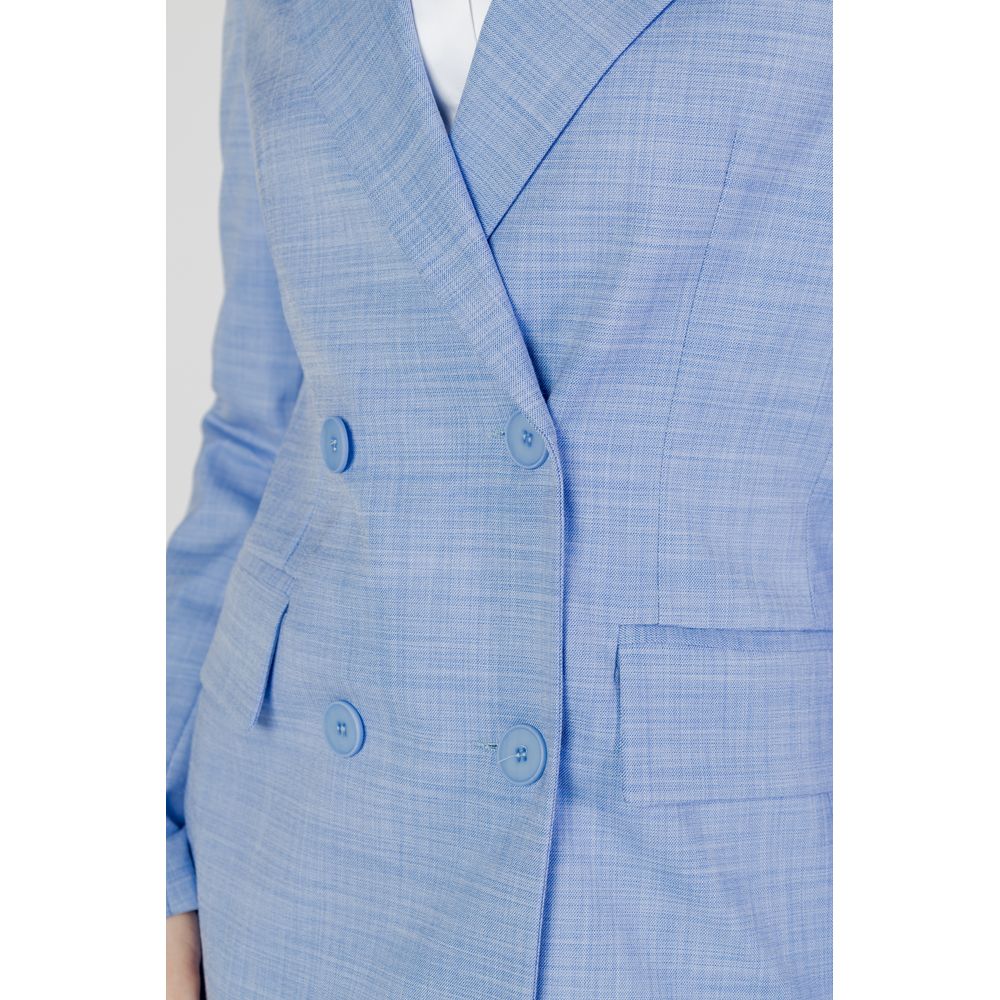 Elegant Blue Viscose Suit & Blazer for Women