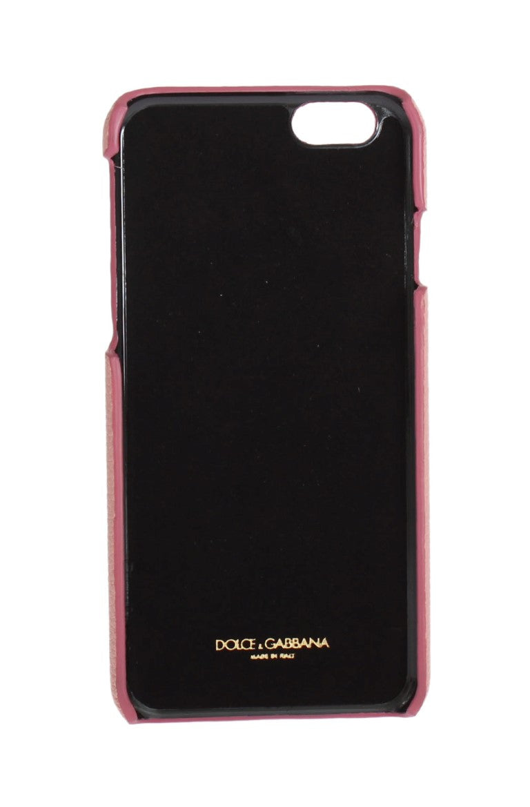 - Chic Pink Leather Heart-Embellished Phone Cover