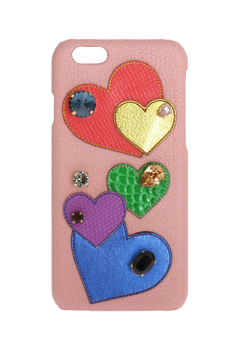 - Chic Pink Leather Crystal iPhone Case